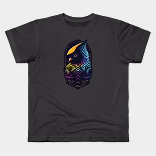 a bird with a crest that looks like a head protector Kids T-Shirt